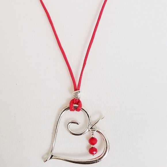 Heart shape handmade adjustable long necklace - Picture 3 of 3